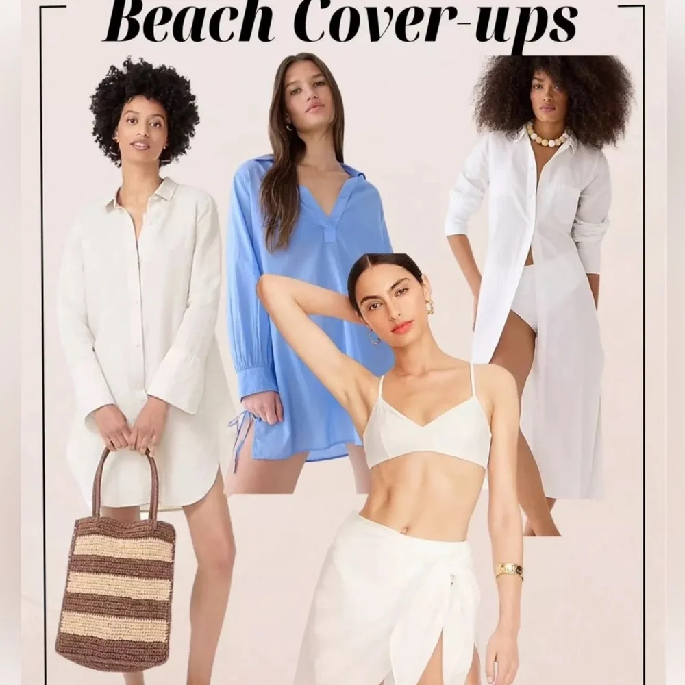 💵 J. Crew | Corded Trim Short Tunic Dress Swim CoverUp | Navy Blue - Picture 12 of 12